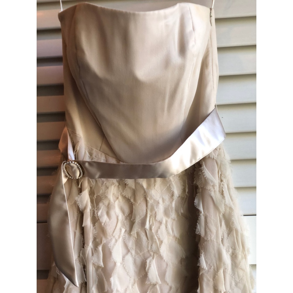 White House Black Market Champagne Strapless Dress